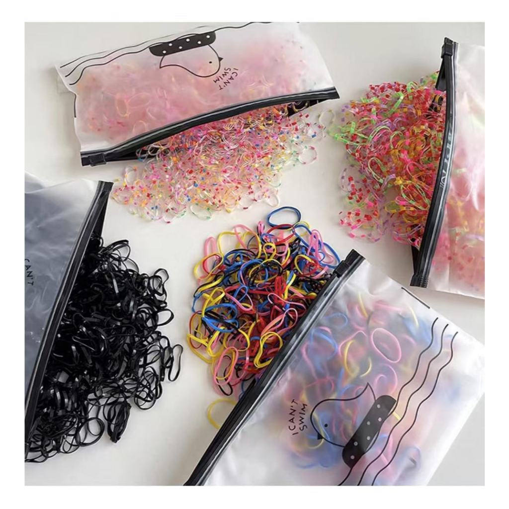 1000/2000 Peças Bolsa Elástico Scrunchies De Cabelo Feminino Descartável Multicolorido Acessórios In