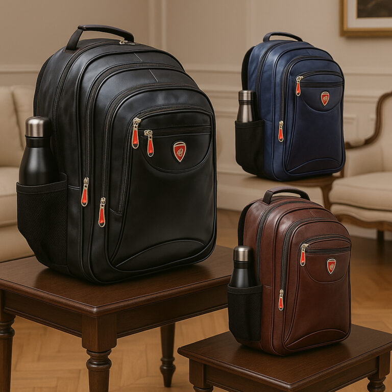 Mochila Bolsa Couro Masculina Notebook Impermeáve