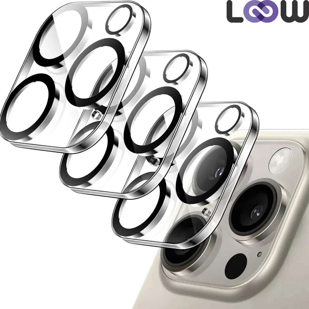 Película Lentes Câmeras Para iPhone 16, 16 Plus, 16 Pro, 16 Pro Max Proteção Total Vidro Temperado T