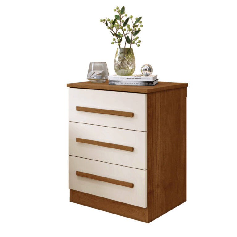 Mesa De Cabeceira Com 3 Gavetas 100% MDP Nicho Qua