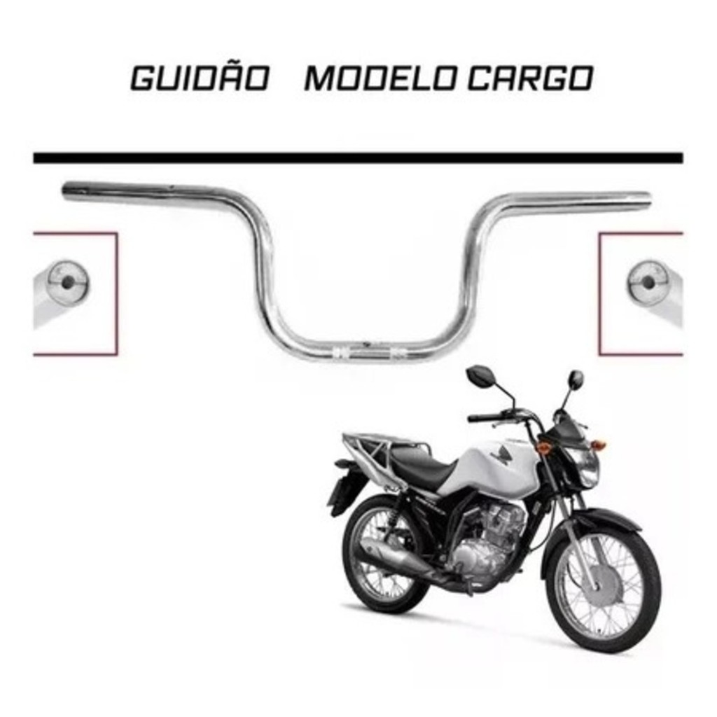 Guidão motoboy alto Cg 125 e 150 e 160 Fan e start  Cromado com peso