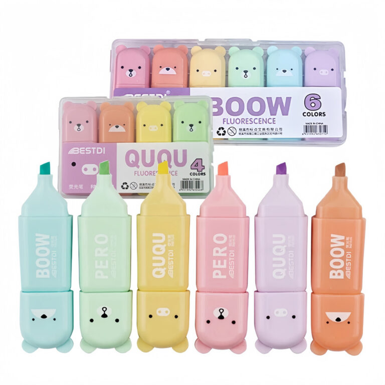 Conjunto de canetas marca-texto 6 cores  caneta ma