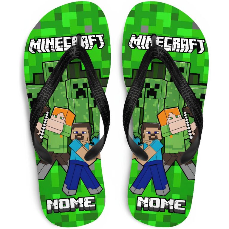 Chinelo do Minecraft COM NOME Personalizado infant