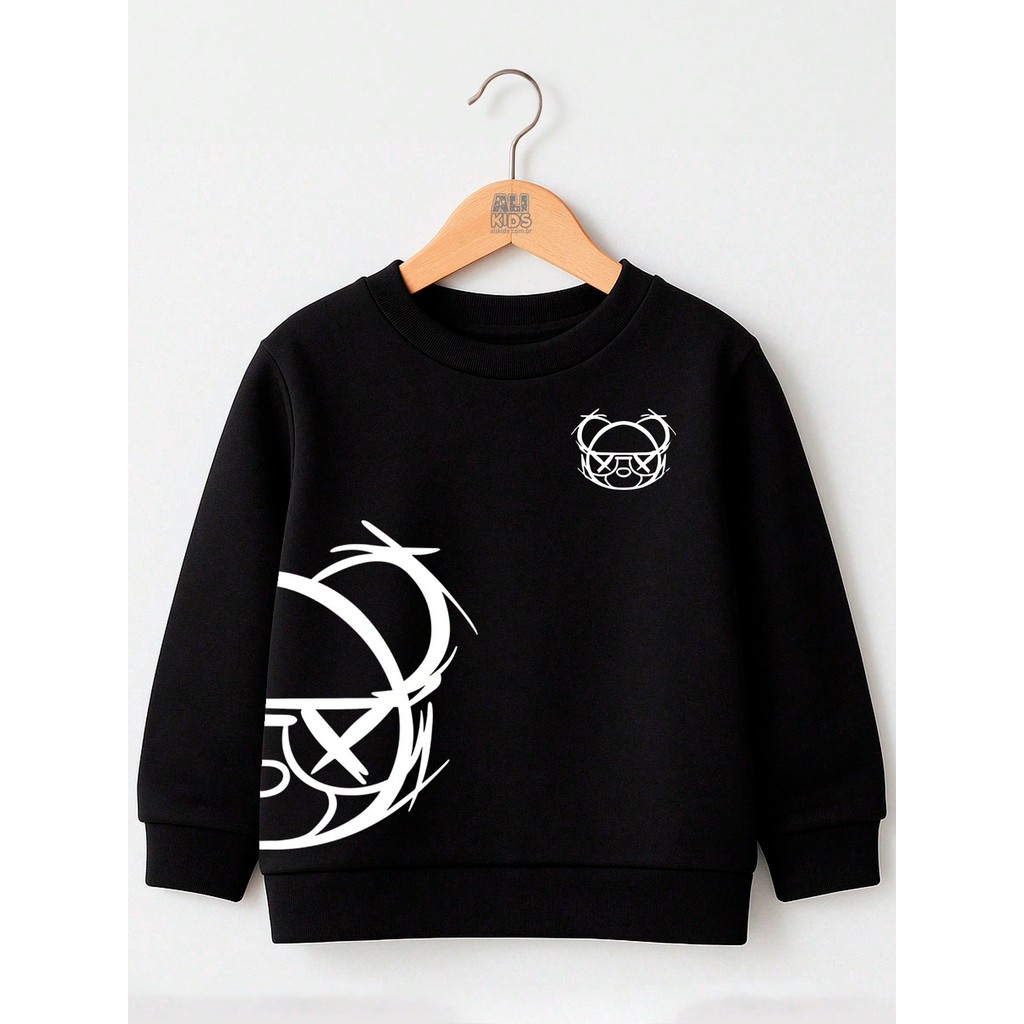 Blusa de Moletom Leve Casual / de Uso Diário Outono Inverno Juvenil e Infantil Urso Estiloso