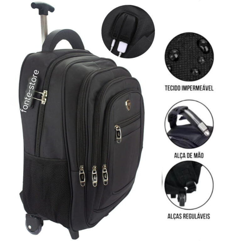 Mchila De Rodinha Reforçada Executiva Grande Impe