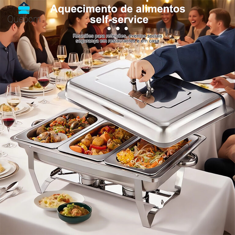 Rechaud Profissional Inox 12L com 1, 2 ou 3 Divis