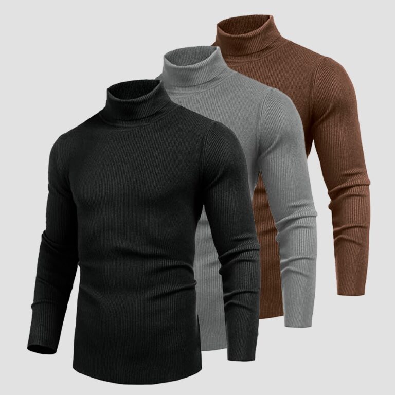 Kit 3 Blusa Cacharrel Sueter Masculina Canelada Go