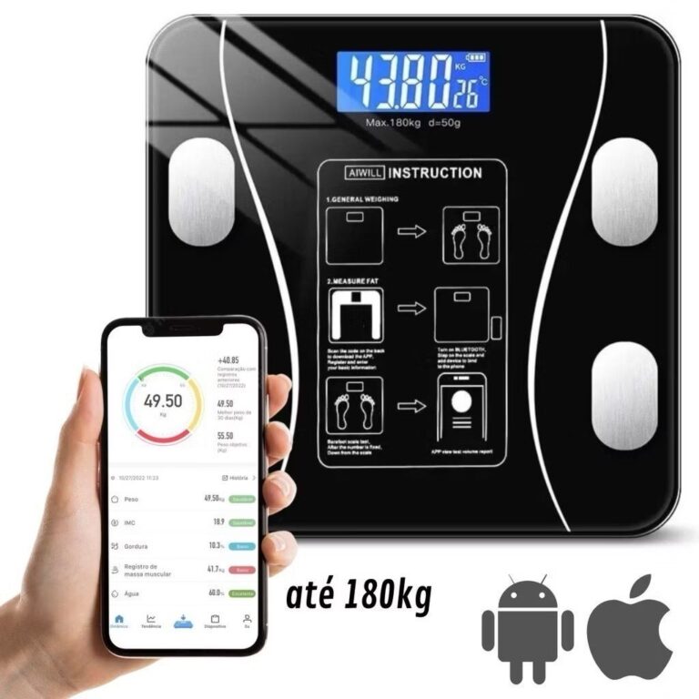 Balança Digital Medidora Corporal Bioimpedância 