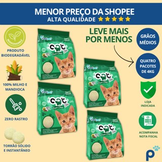 Areia Higiênica Biodegradável Catbio 16 Kg (4 pa