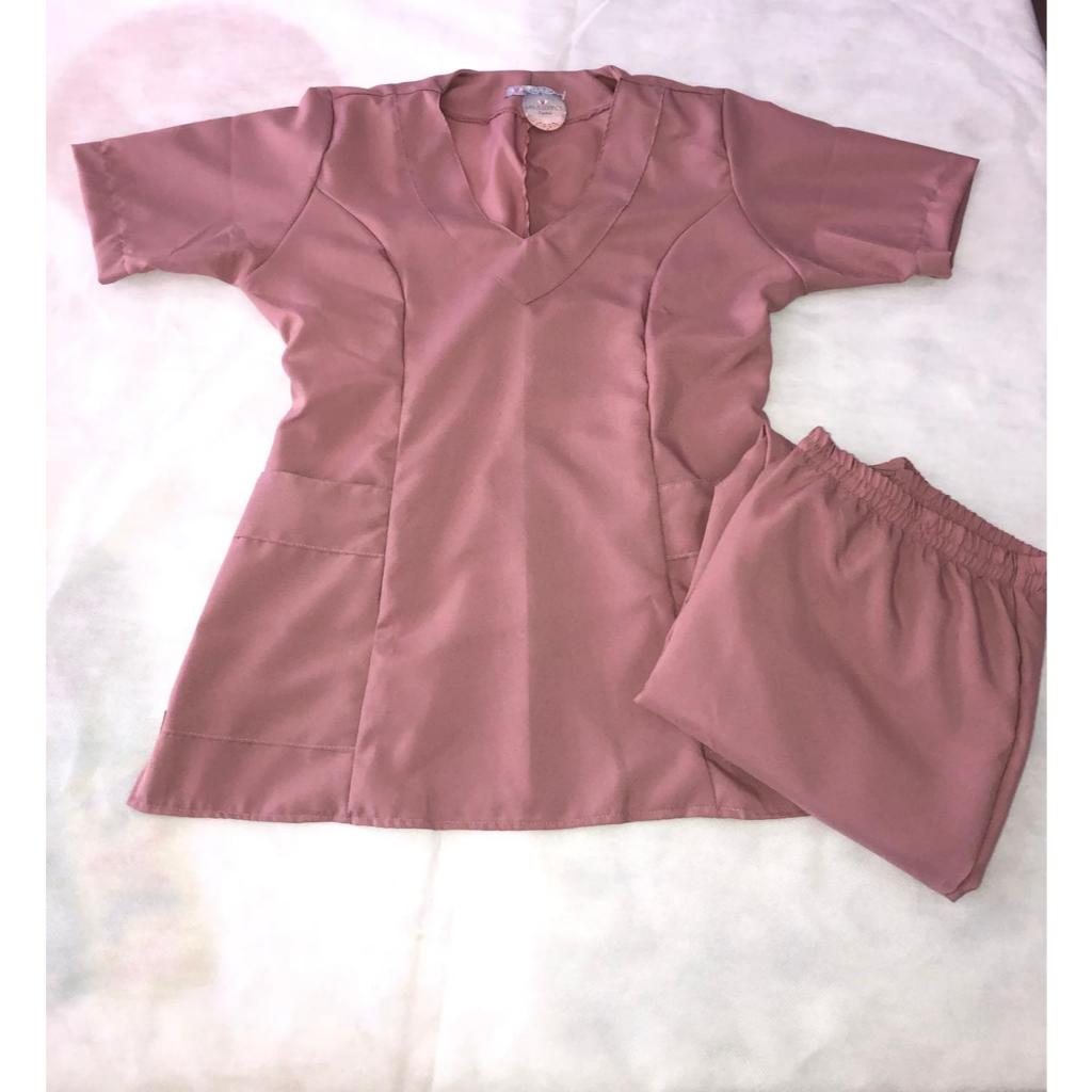 Conjunto Pijama Hospitalar/Cirúrgico Oxfordine Scrub Acinturado