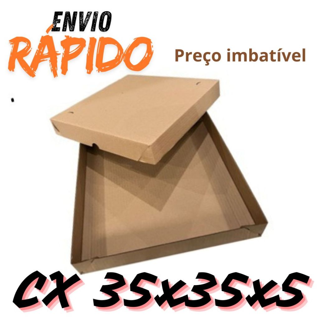 25 Caixas de Papelão Doce/Salgados Auto Montável (MELHOR PREÇO) (Pardo)- 35x35x5