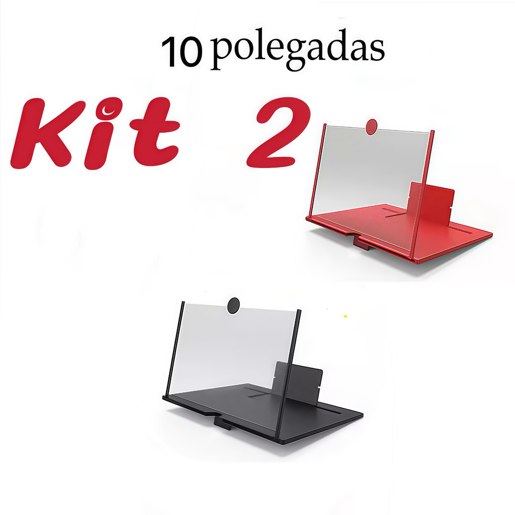 Kit 2 Tela Lupa Ampliadora Leitura E Celular 10 Polegadas zoom  fang