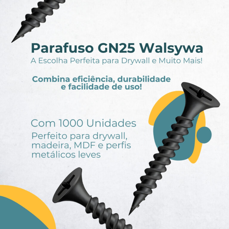 Kit Com 1000 Parafusos GN25 Drywall Trombeta