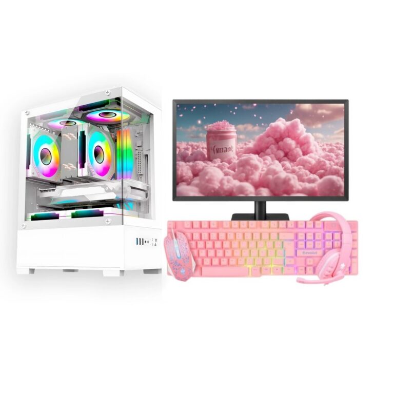 Computador PC Gamer Completo, Branco/Rosa,ROBLOX,F