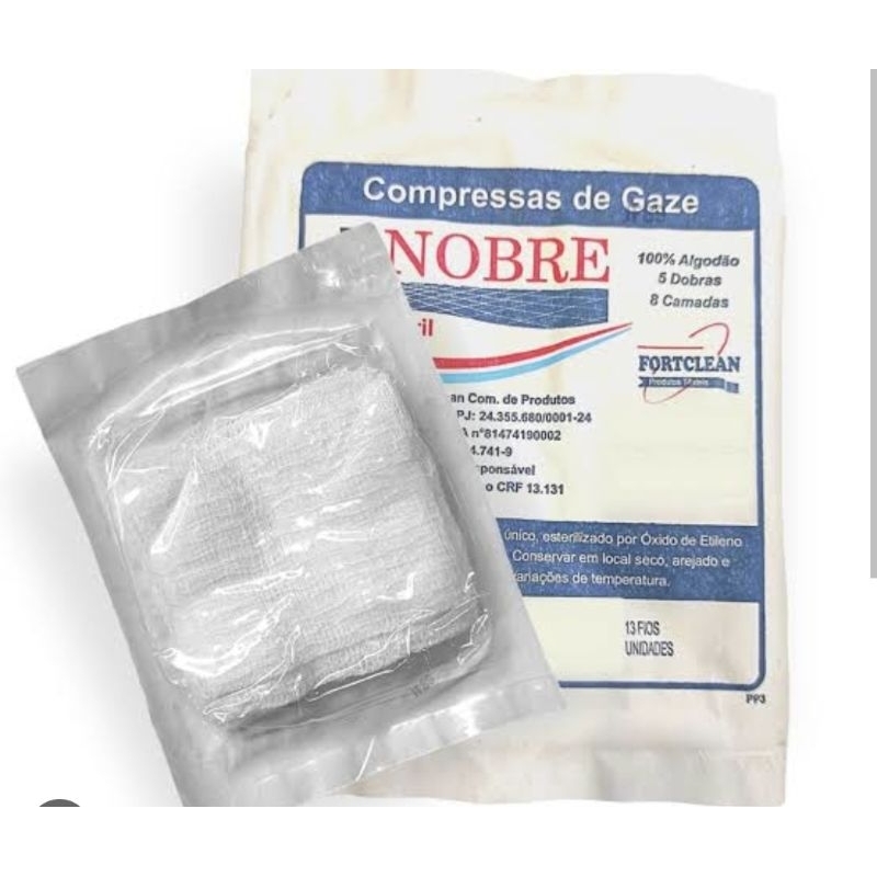 Gaze estéril NOBRE 13 fios com 100, 300, 500unidades.curativos, machucados, cuidadores,  10, 30 ou 5