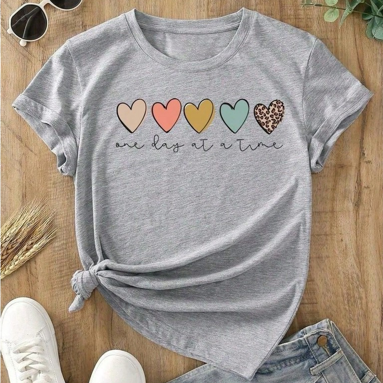 Camiseta T-Shirt Blusa Feminina Estampa com 5 Cora