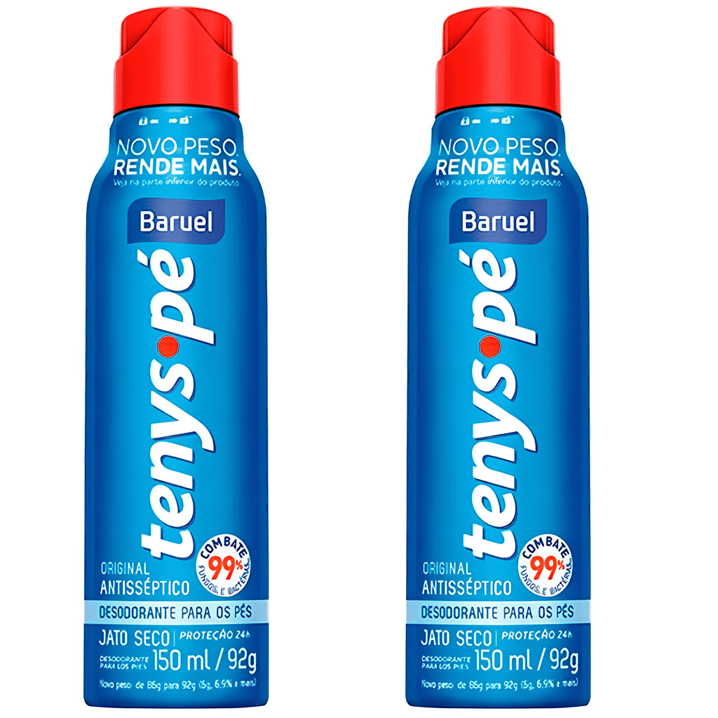 Desodorante Jato Seco Baruel Tenys Pé Original 150 Ml = KIT 2 UNIDADES
