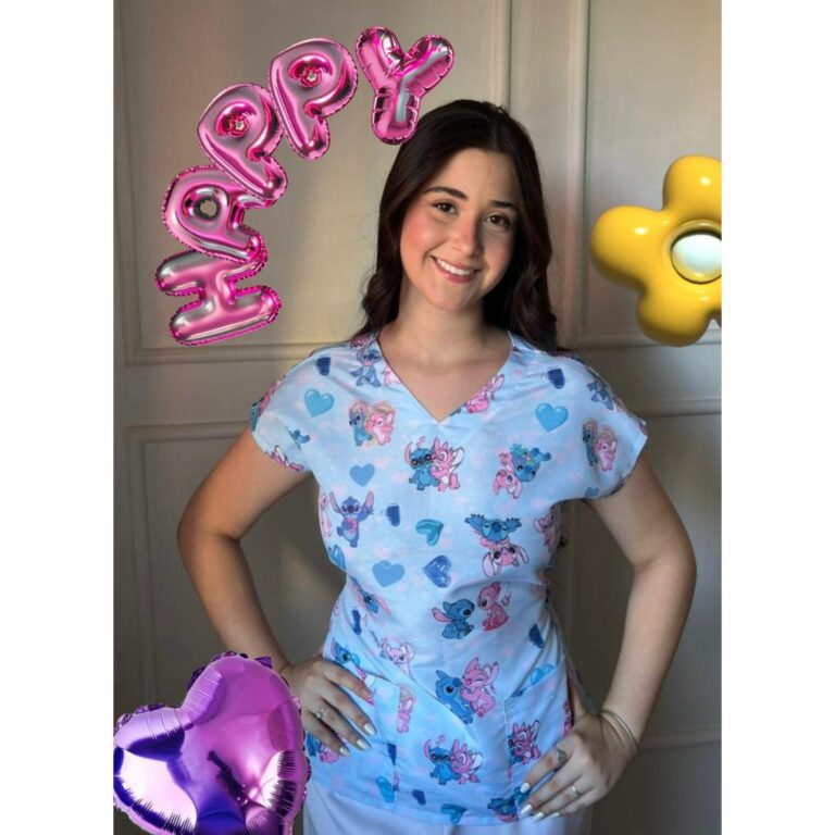 Batas Estampadas Stitch Scrub Cirúrgica Enfermage