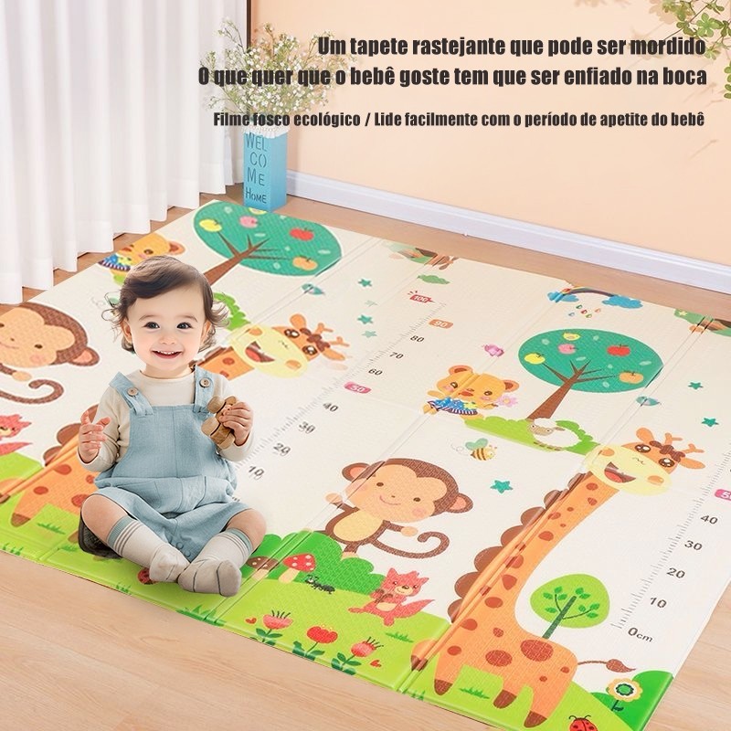 TAPETE TATAME INFANTÍL 200cmx180cm x6mm Bebê Dupla Face Emborrachado