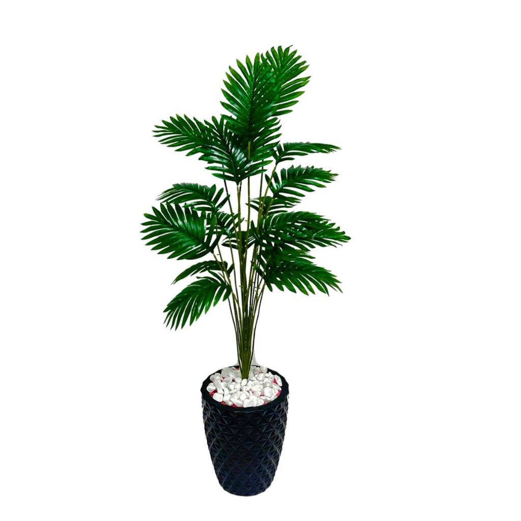 Planta Artificial Palmeira Areca Grande Real Toque Com Vaso Polietileno