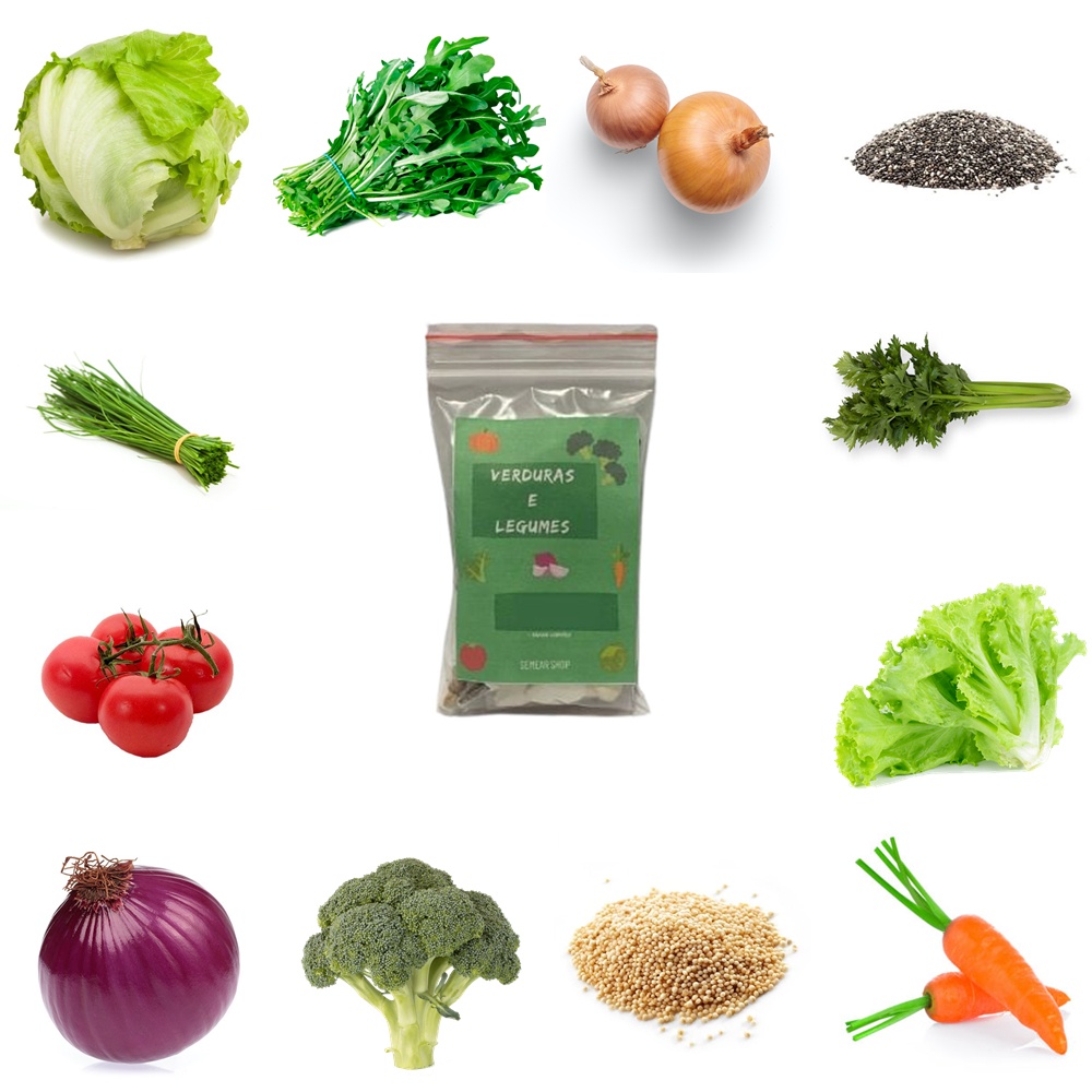 Kit 1470 Sementes de Verduras e Legumes 13 Tipos – Monte sua horta
