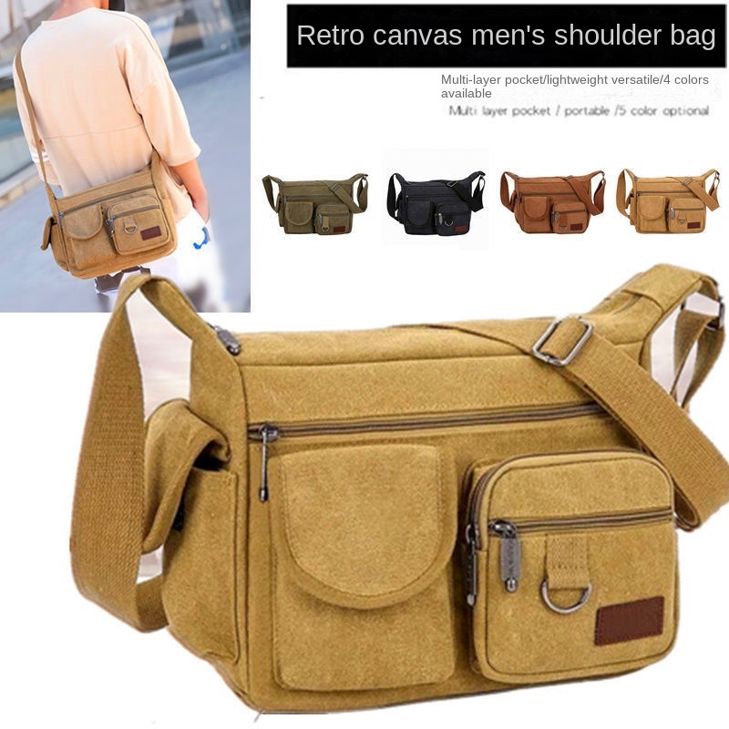 Bolsa Tiracolo Unisex De Lona Versão Coreana / Mochila Esportiva