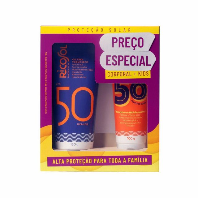 Ricosol Kit Protetor Solar Corporal 180g + Proteto