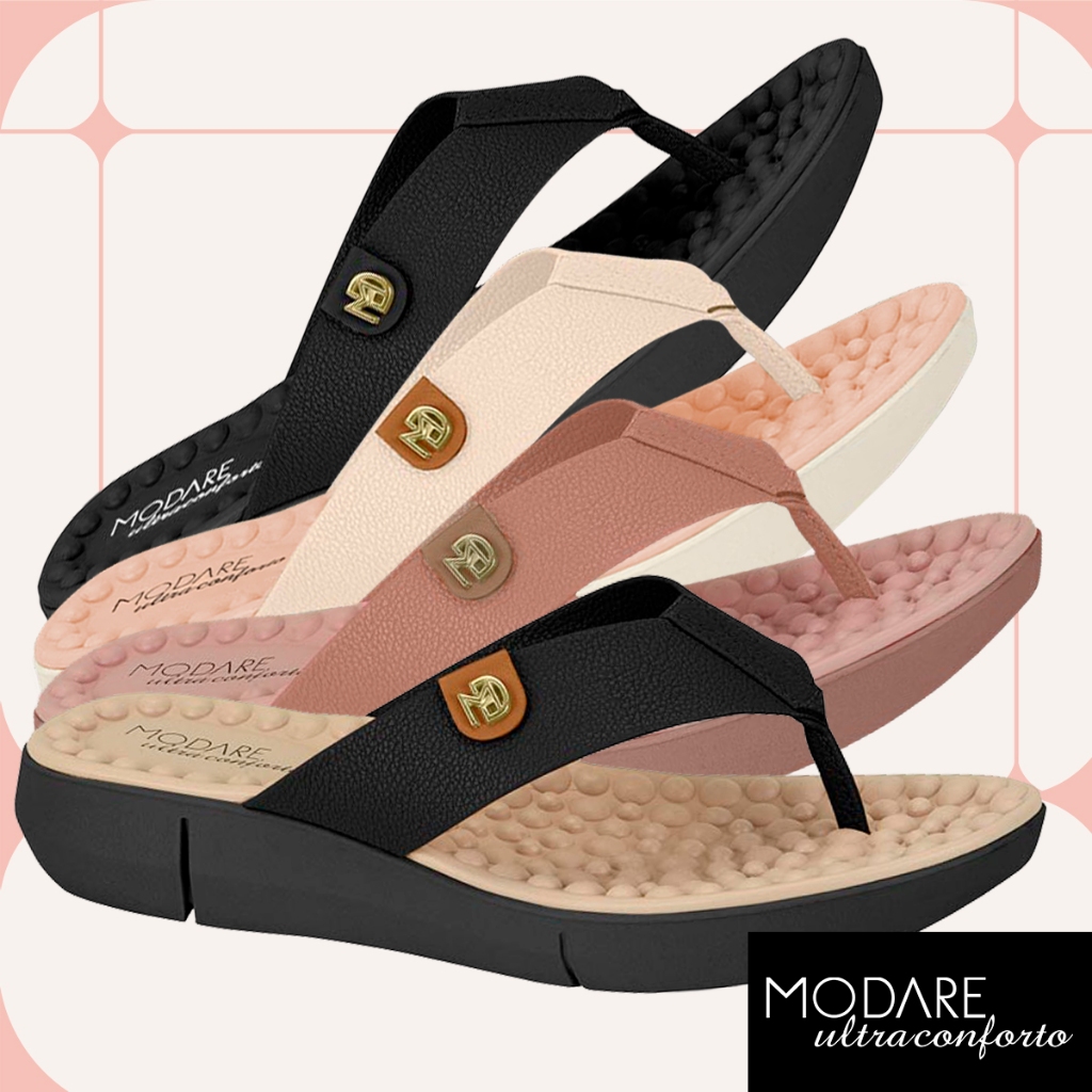 Chinelo Ortopédico Modare Feminino Massageador Esporão Macio Amortecedor Fascite Plantar Sandália Id