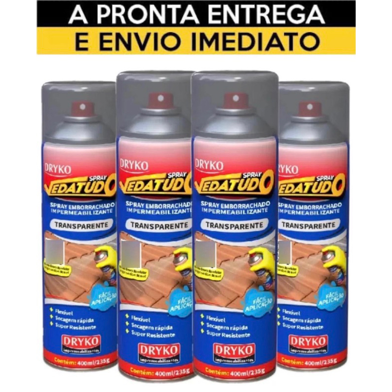Kit 04 Borrachas Manta Líquida Impermeabilizante Vedatudo Para Telhado/Cantos/Juntas/Concreto 400ml