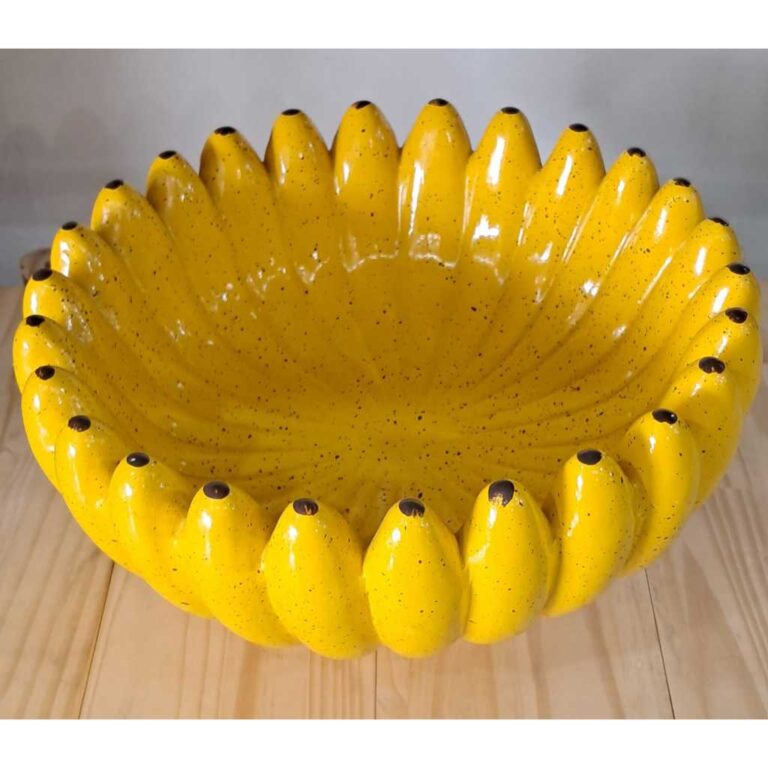 Fruteira formato de Banana grande em ceramica