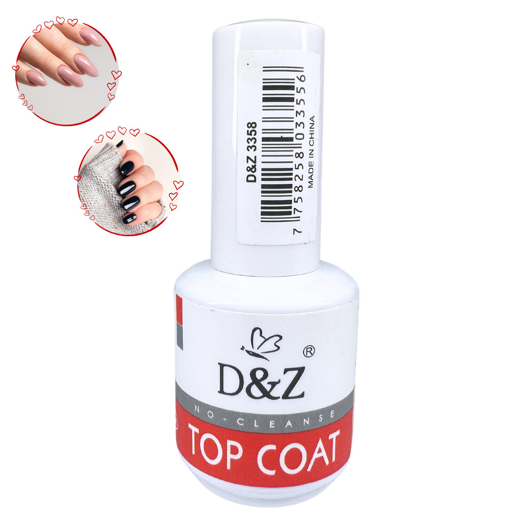 TOP COAT DEZ NO-CLEANSE Selante DEZ Brilho Unhas Gel