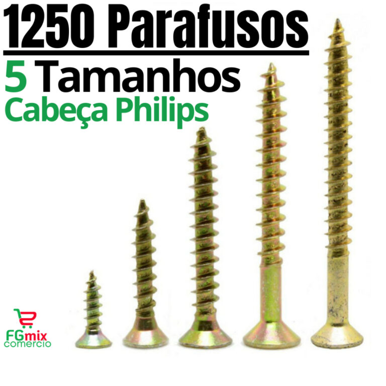 Parafuso Madeira Philips 1250 Kit Parafusos Philip