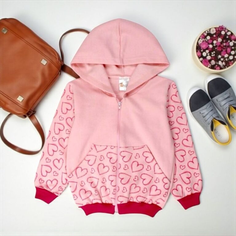 Jaqueta Moletom Infantil Menina Estampada Com Bols