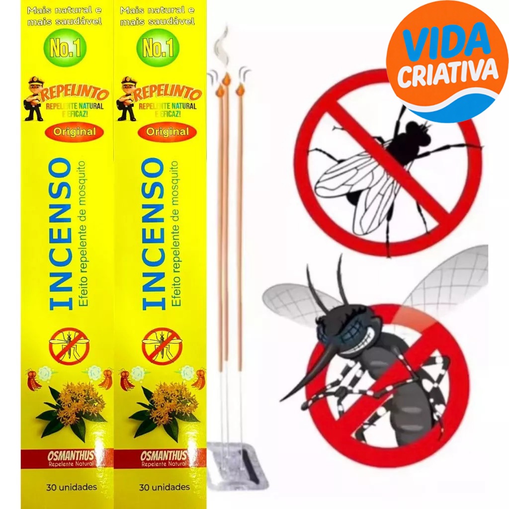 Kits 90 a 300 Palitos Incenso Repelente mata mosquito moscas 3 Aromas Diferentes