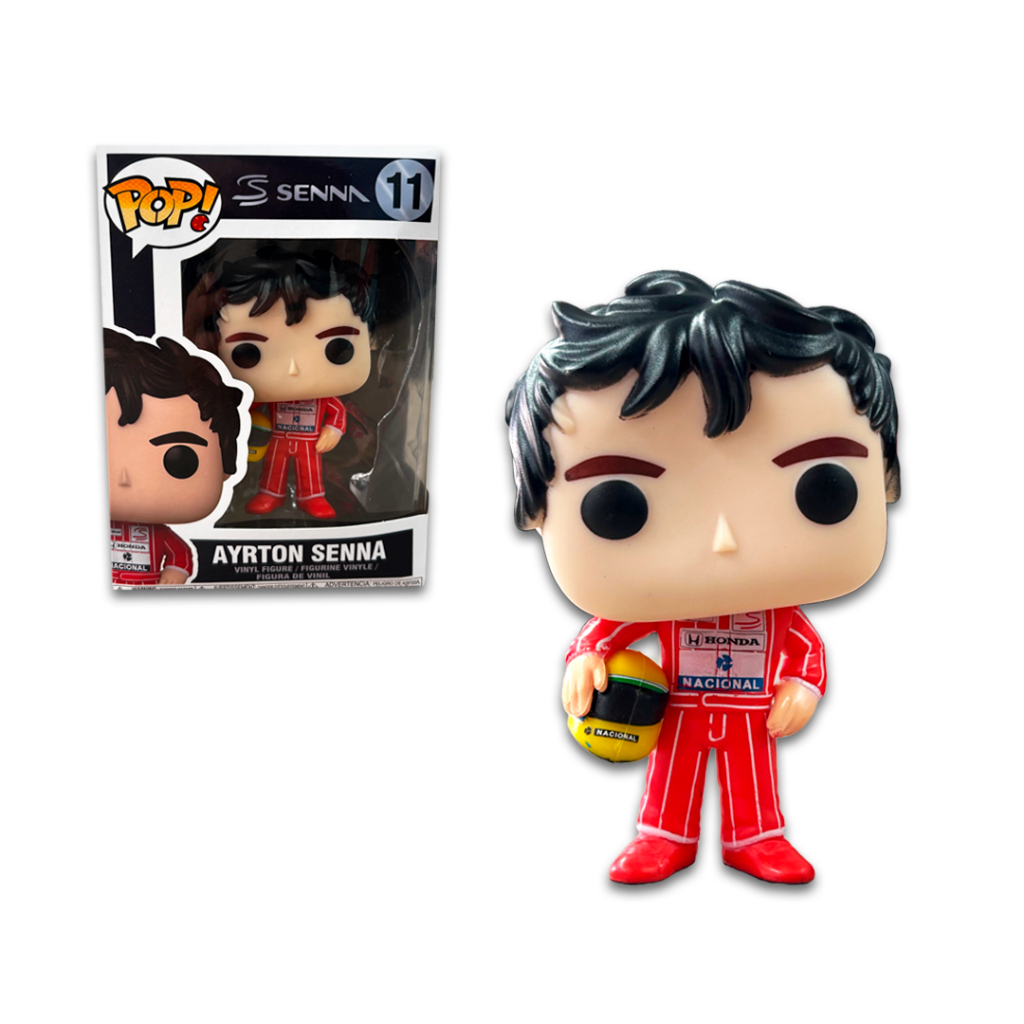 Boneco Pop Ayrton Senna Racing McLaren Corrida Fórmula 1 Campeão Automobilismo Figura