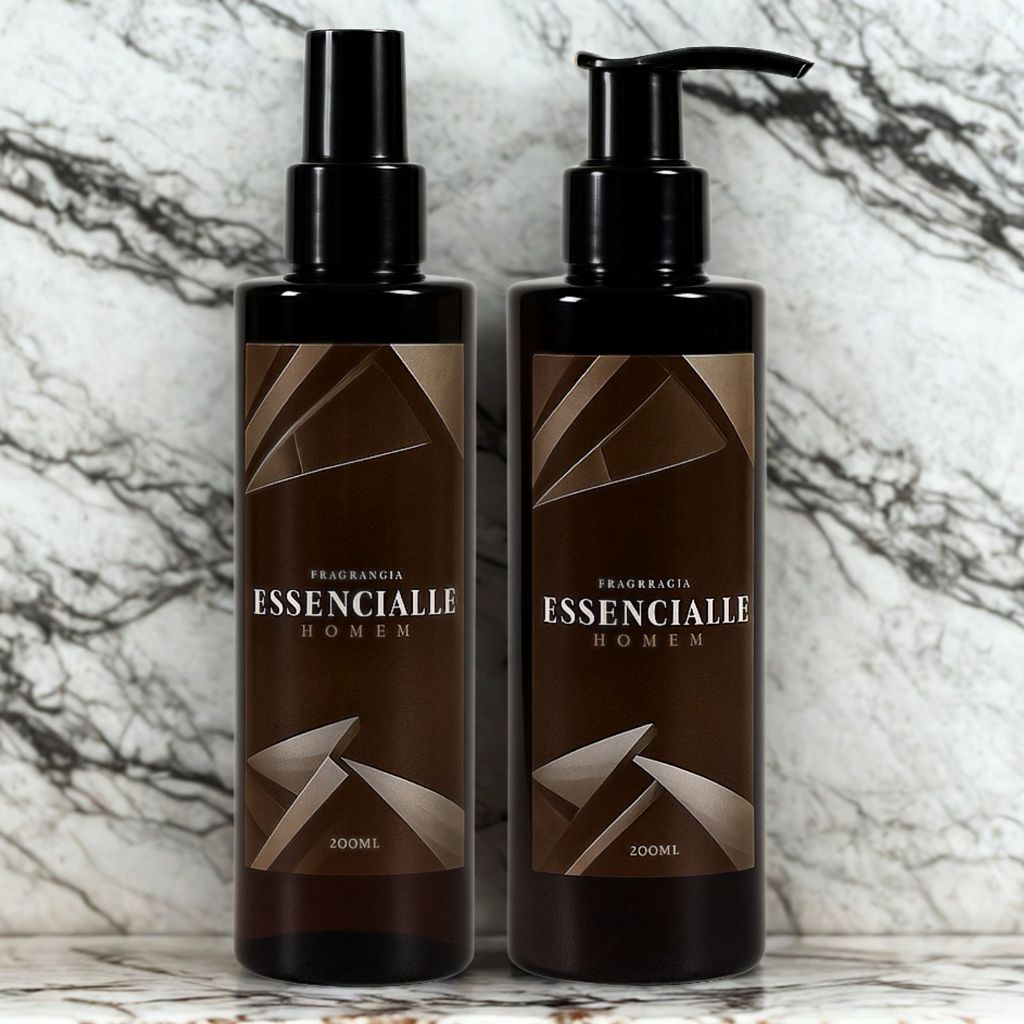 Kit Para Homens Cheirosos Essenciale – Body Splash + Creme Hidratante Corporal 200ml