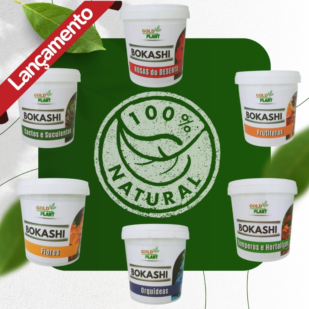 Bokashi adubo orgânico farelado Para plantas Pote 400gr e 800gr Gold Plant