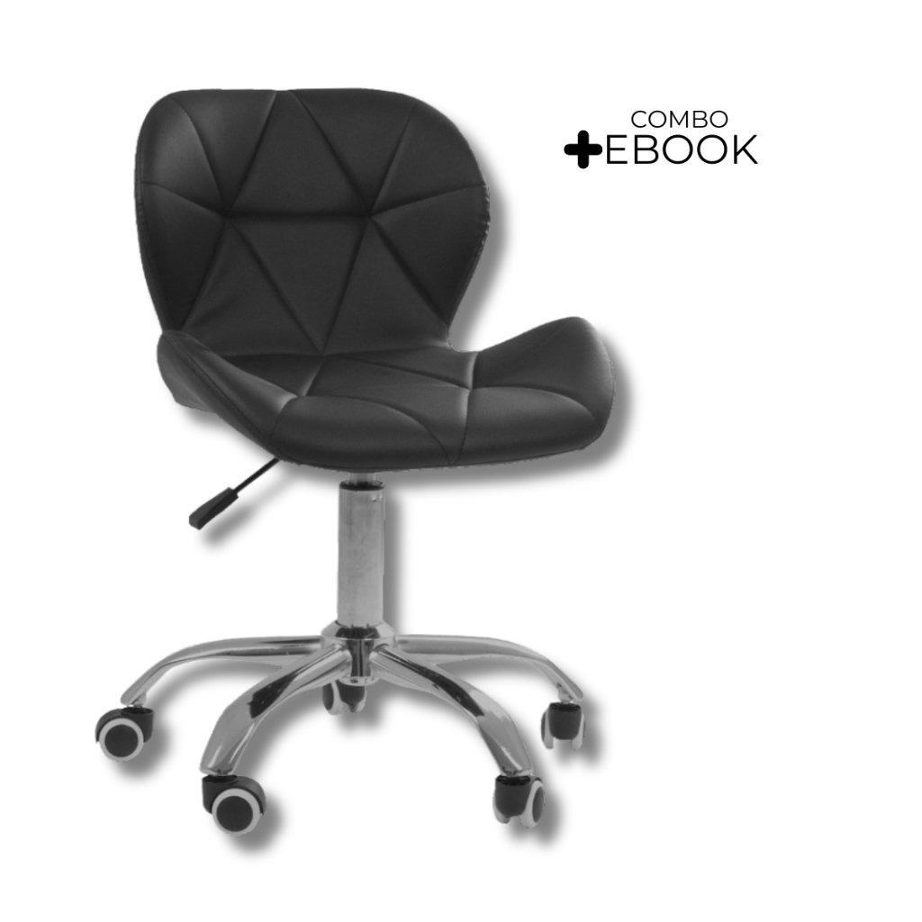 Cadeira Office Eiffel Slim Oficial Com Base Giratória E Ajustável