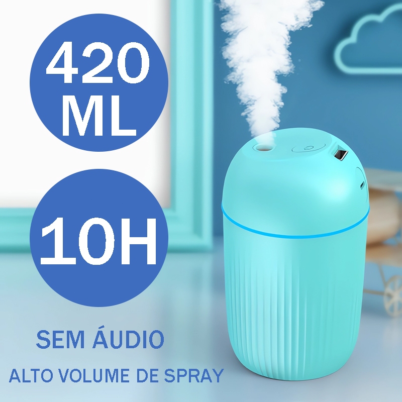 Umidificador De Ar Aromatizador Purificador Ambiente Difusor De Aromas Para Carro 420ML