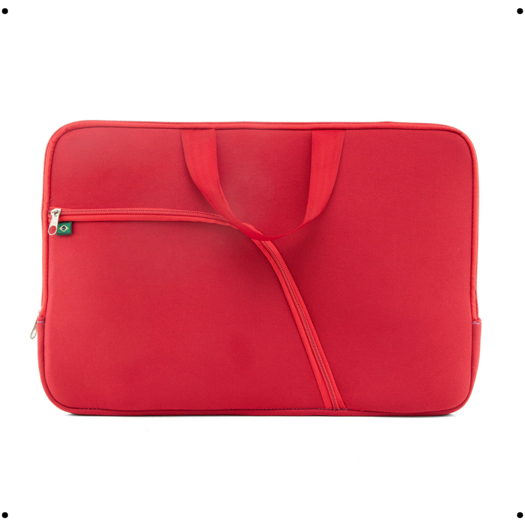 Capa Case Pasta Notebook Vermelha C/Bolso 14/15/17 Polegadas Impermeável Resistente Dia a Dia