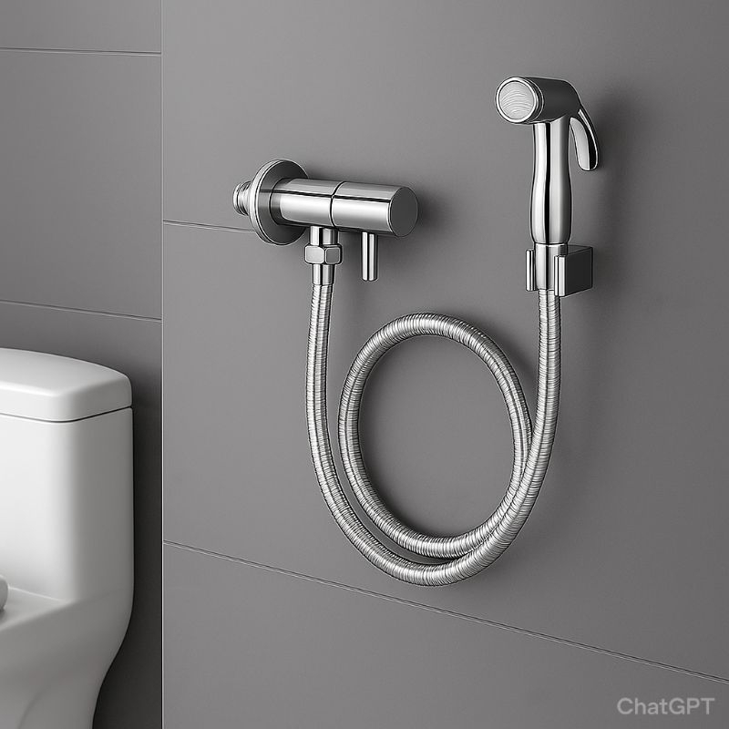 Ducha Higiênica Para Banheiro KIT COM REGISTRO ÚNICO Chuverinho Íntimo Resistente Cromada Aço Inox e