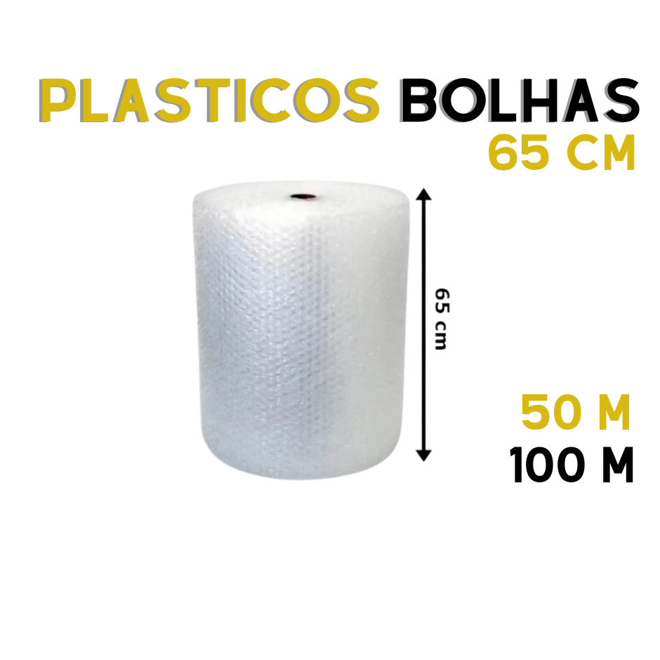 Bobina Plástico Bolha 65 Cm – 25 Micras Resistente -aff
