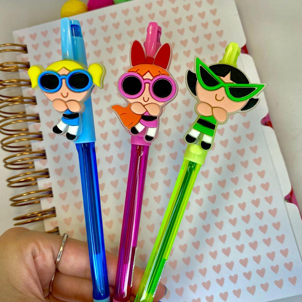 Lápis Infinito e Caneta Colorida Esferográfica das Meninas Superpoderosas