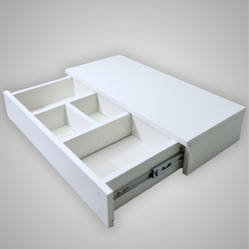 QUEIMA DE ESTOQUE Penteadeira camarim suspenso em MDF Branco e Preto, gaveta com divisória em MDF, S