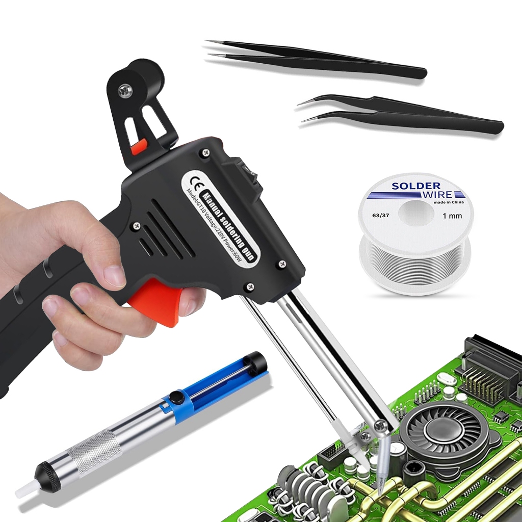 110V Ou 220V 60W aquecimento interno com plugue manual automático de alimentação de estanho pistola