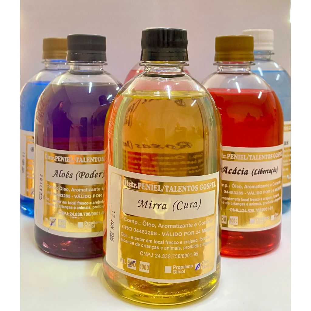 ÓLEO DE UNÇÃO 500 ML | PLÁSTICO | CURA | LAR | PODER | AMOR | SABEDORIA| LIBERTAÇÃO | RESTAURAÇÃO |