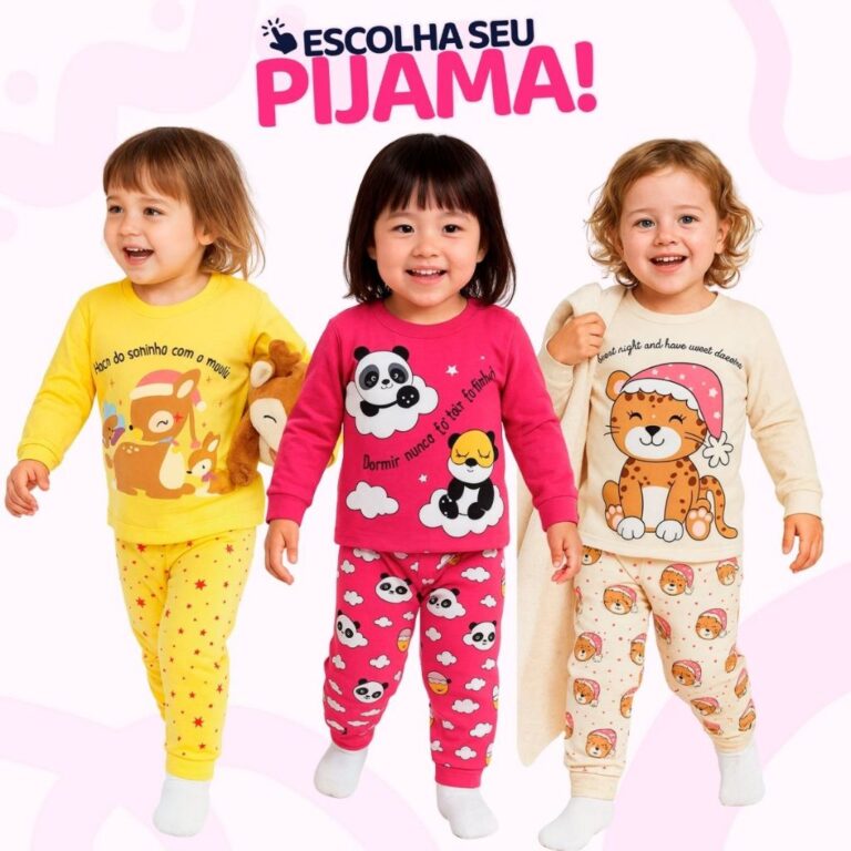 Pijama Infantil Bebe Menina Manga Longa  Escolha S