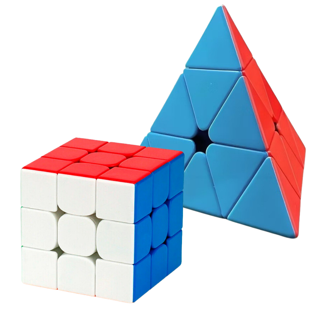 Kit 1/2 Cubo Mágico 3×3 + Pirâmide Mágica 3×3 Brinquedo Educativo Antiestresse