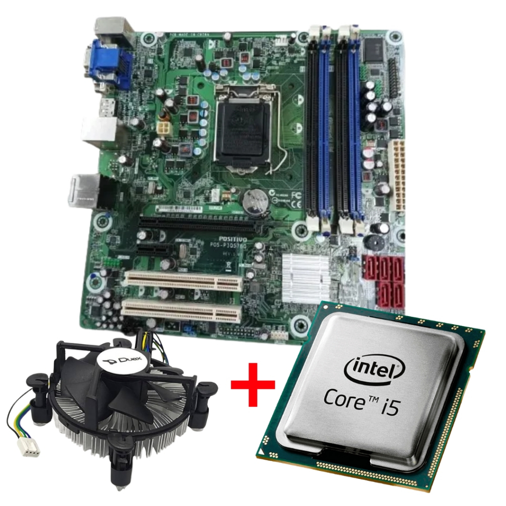Kit Placa Mãe Upgrade  IPM Q57 STI + Processador Intel Core i5  1156+ Cooler + 4GB DDR3 RAM