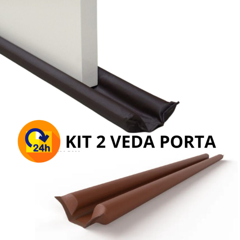 Kit 2 Veda Porta Pó Rolinho Protetor Vedação Ar